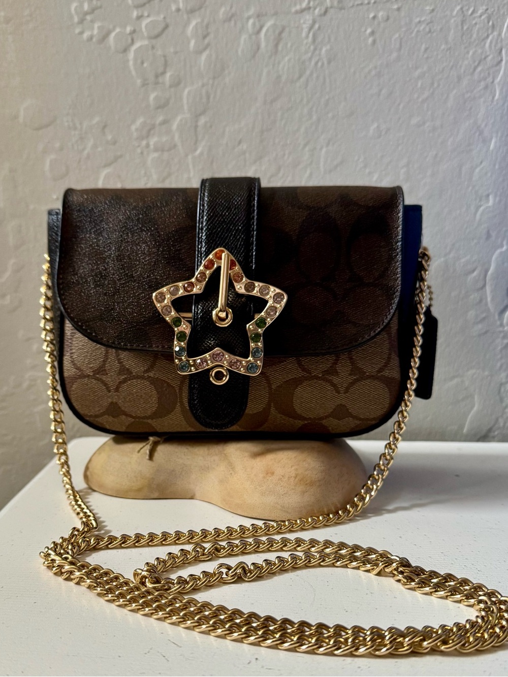 COACH Gemma Blocked Signature Canvas 2021 Star Buckle Crossbody Bag C7013 - EUC - Picture 4 of 16